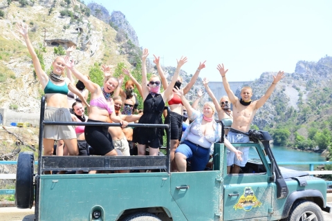 De Side: Jeep Safari Adventure et excursion en bateau avec déjeuner