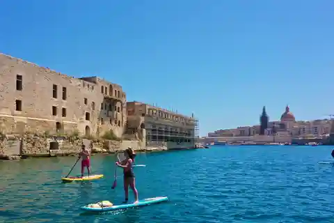Stand Up Paddleboard Yoga Class Valetta