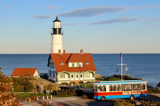 Visit Portland Trolley City Tour with Portland Head Light Stop in Portland, Maine, USA