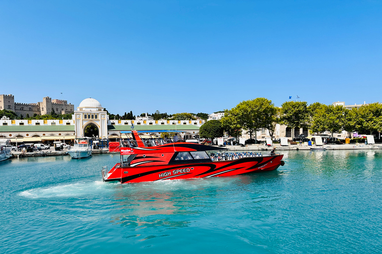 Rhodes : Excursion en bateau à grande vitesse à LindosCircuit avec arrêt prolongé à Lindos