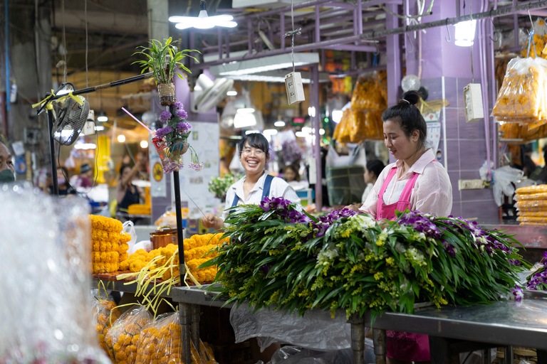 Bangkok: Flower Market and Food Night Tour by Tuk Tuk Group Tour
