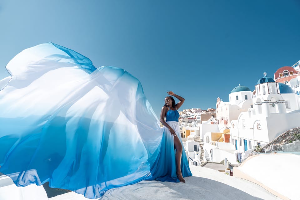 Santorini: Flying Dress Photoshoot 