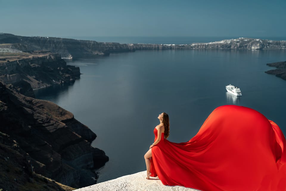 Santorini: Flying Dress Photoshoot 