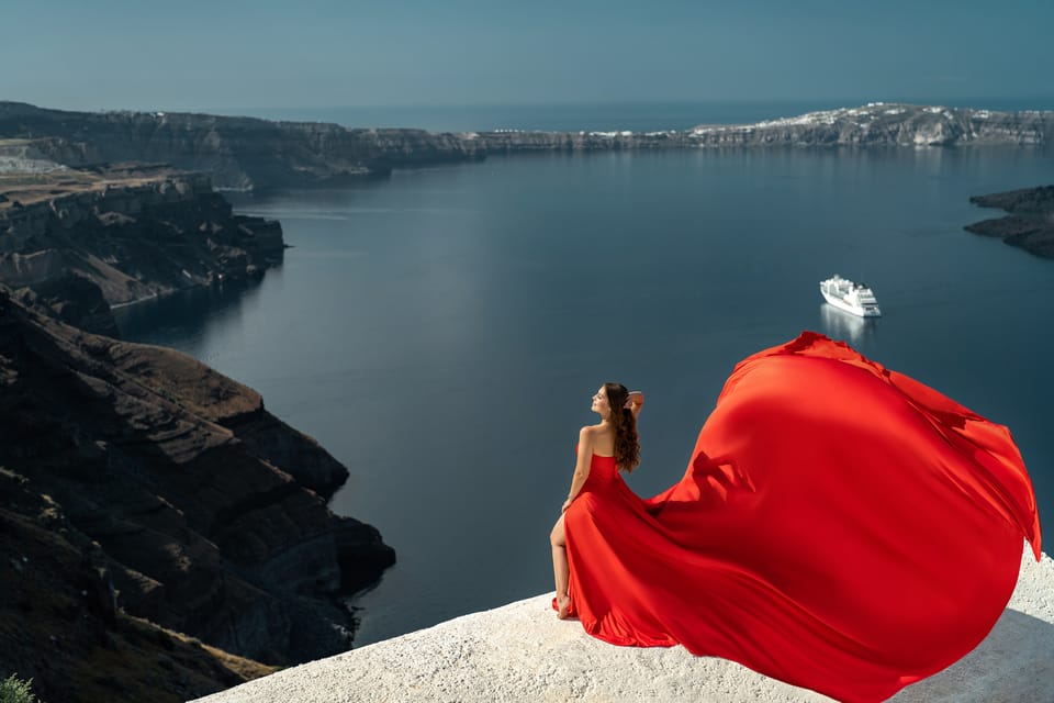 Santorini: Flying Dress Photoshoot 