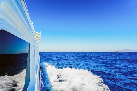 Mykonos: Transfer łodzią Delos z audioprzewodnikiem w telefonie
