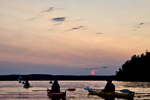 Stockholm : Excursion en kayak au coucher du soleil sur le lac Mälaren avec thé et gâteau