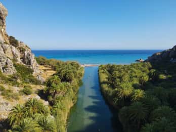 Crete: Preveli Tropical Beach and Palm Forest