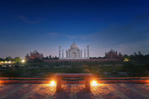 Excursión nocturna de luna llena al Taj Mahal desde Delhi (Todo incluido)Viaje todo incluido con hoteles de 5 estrellas