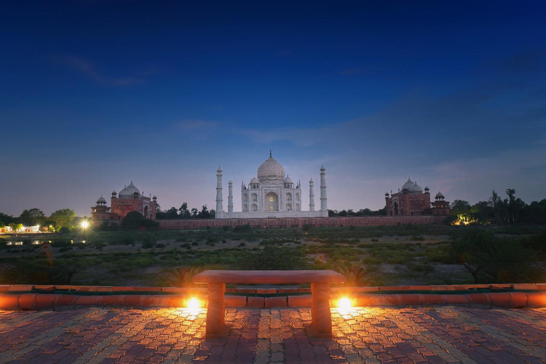 Excursión nocturna de luna llena al Taj Mahal desde Delhi (Todo incluido)Viaje todo incluido con hoteles de 5 estrellas