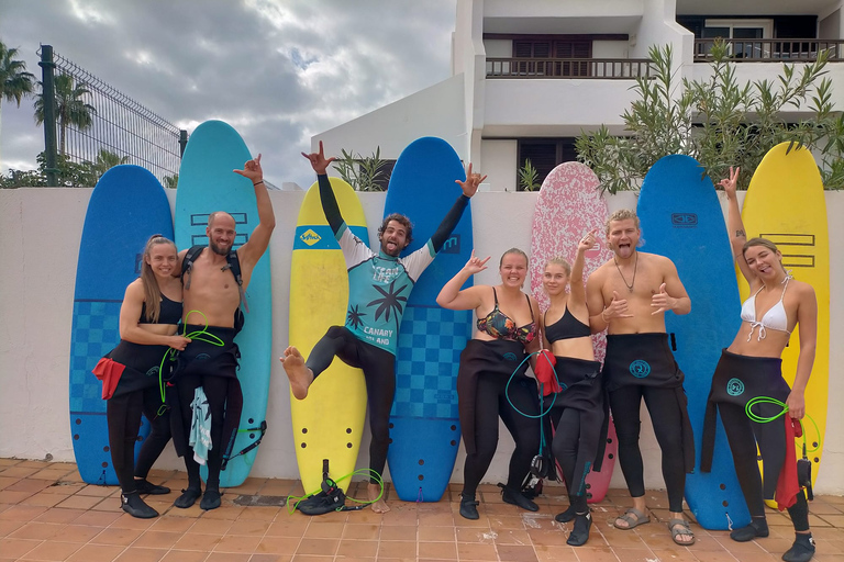 Playa de Las Americas: Groepsles surfen met uitrusting