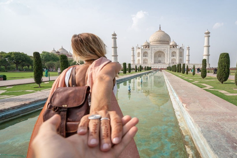 Au départ de Delhi : visite privée d&#039;une journée au lever du soleil au Taj Mahal et au fort d&#039;AgraVoiture + Guide