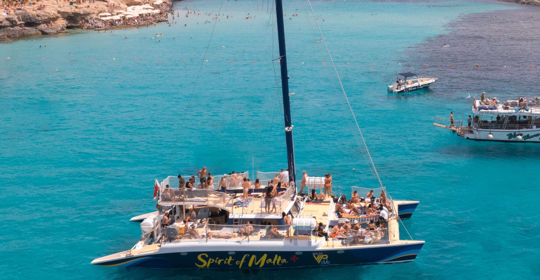 Comino, Blue Lagoon Catamaran Cruise with Lunch and Open Bar - Housity