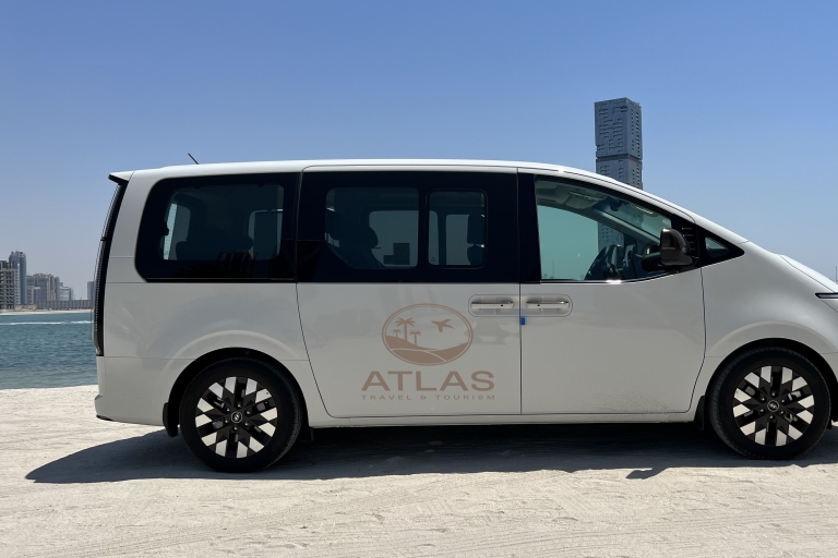 Ophalen van de luchthaven van Dubai met een luxe minibus van een ligusterOphalen en afzetten van de luchthaven van Dubai (enkele reis)