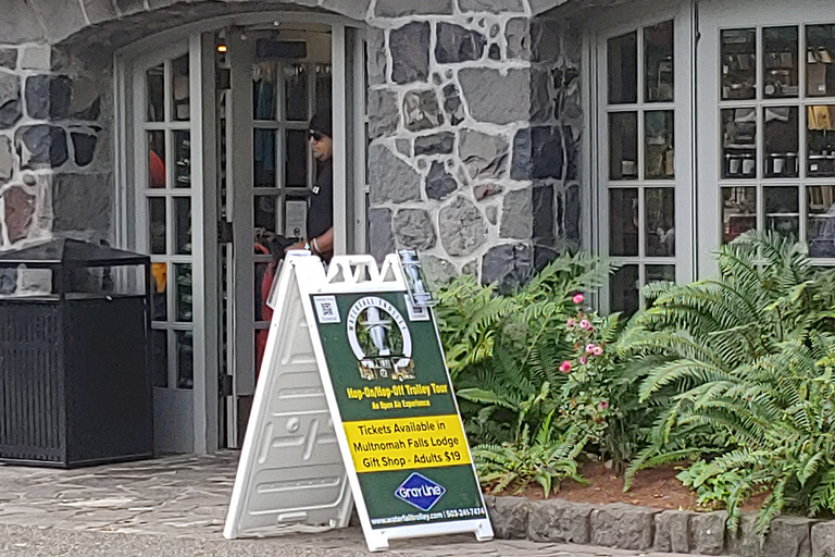 Multnomah Falls: Waterfall Corridor Hop-On Hop-Off Trolley Departure from Corbett