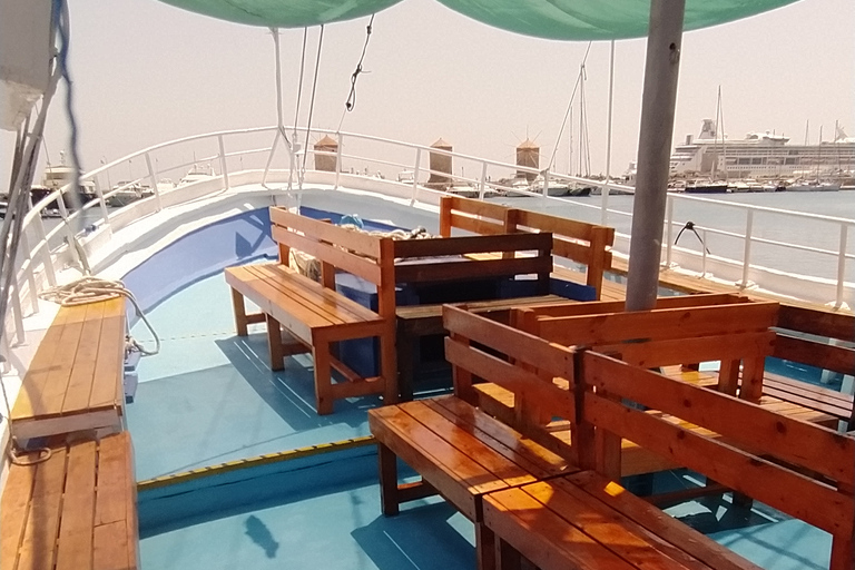 rhodos: pleziercruises aan de oostkust met lunch en drankjes.Rhodos zeecruises: Oostkustcruise met lunch en drankjes