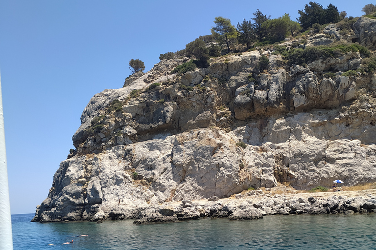 rhodos: pleziercruises aan de oostkust met lunch en drankjes.Rhodos zeecruises: Oostkustcruise met lunch en drankjes