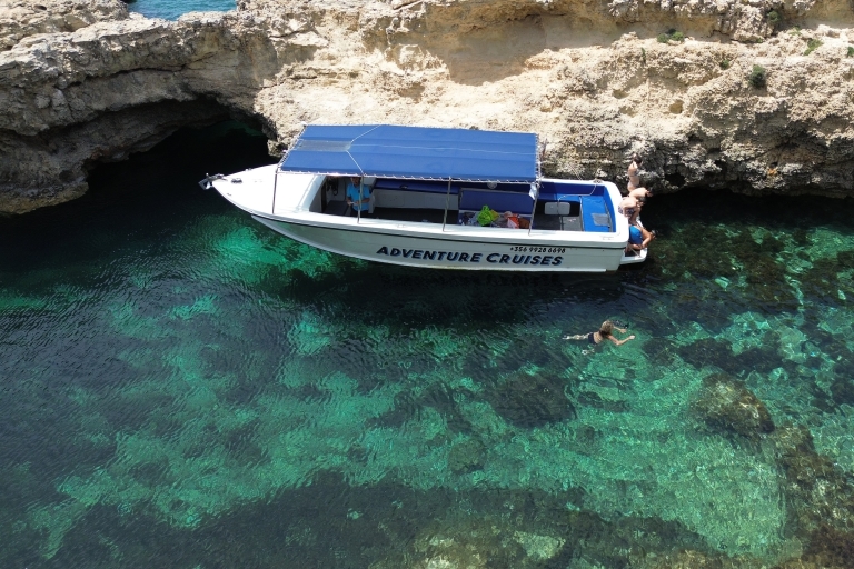 Sliema: wycieczka łodzią motorową do Comino i Błękitnej LagunySliema: Wycieczka łodzią Pawer do Comino i Błękitnej Laguny