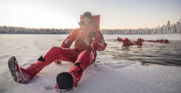 Daytime Ice Floating Rovaniemi, Frozen Lake Experience