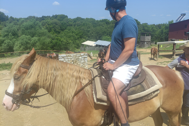 Randonnée à cheval dans une ferme