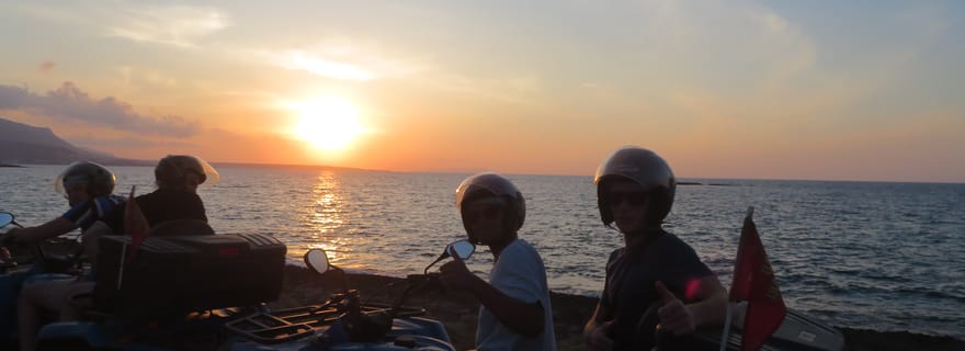 Au départ de Hersonissos/Malia : safari guidé en quad au coucher du soleil.