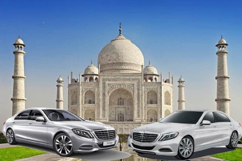 Depuis Delhi : visite du Taj Mahal en voiture de luxe Mercedes Super Car.Delhi Agra Delhi en Mercedes E Class Luxury Car Tour.