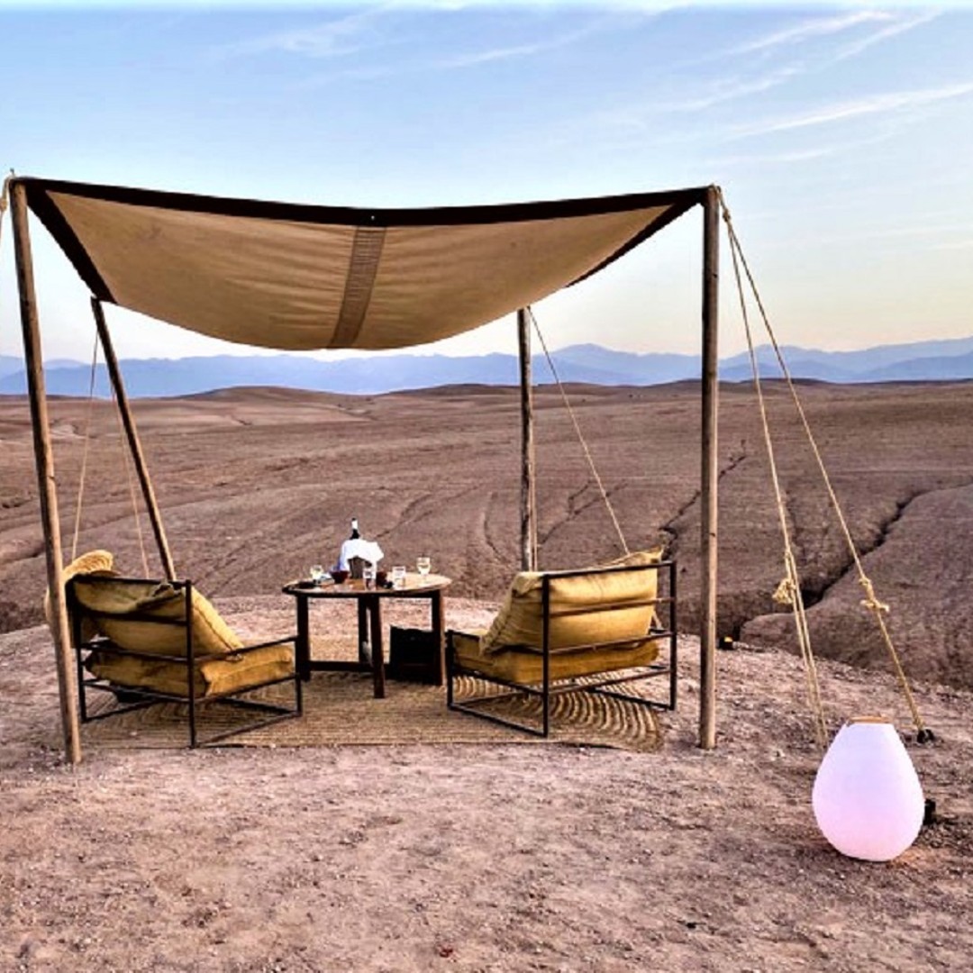 Cena nel deserto di Agafay da Marrakech