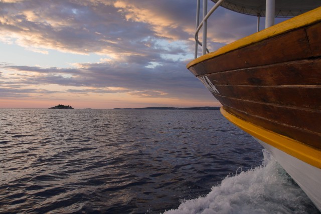 Visit Rovinj Sunset Boat Trip with Dolphin Watching in Rovigno