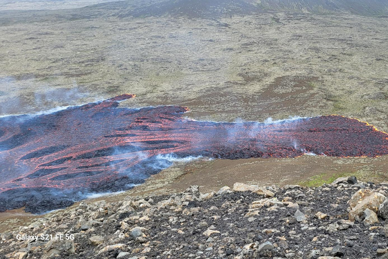 Reykjavík: Vandring på vulkanen Geldingadalir och besök i den blå lagunen