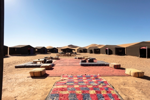 Dîner-spectacle magique et promenade à dos de chameau au coucher du soleil dans le désert d'Agafay