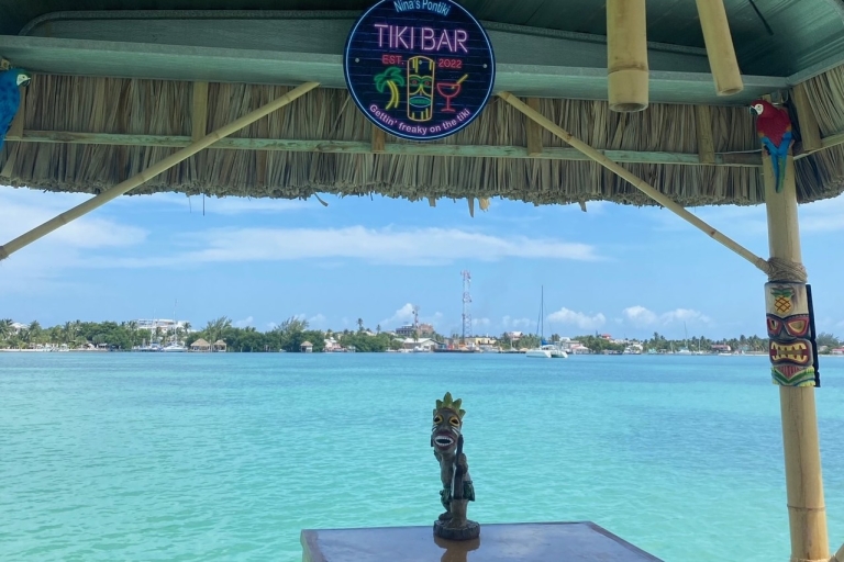 Caye Caulker: Tiki Bar Pontoon Boat Cruises Swim Tiki Bar Cruise