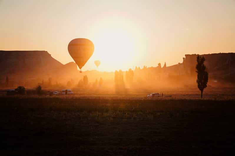 Hot air balloons in Goreme red valley