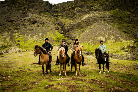 Randonnée à cheval à Reykjadalur (vallée des sources thermales)