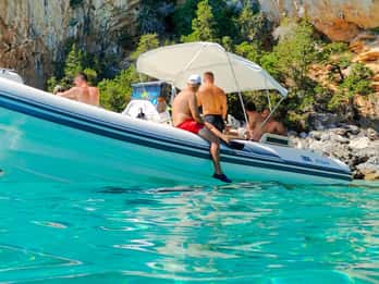 From Santa Maria Navarrese: Maxi dinghy tour in Orosei Gulf