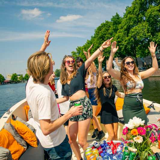 Amsterdam: Party Booze Cruise med nattklubbinngang