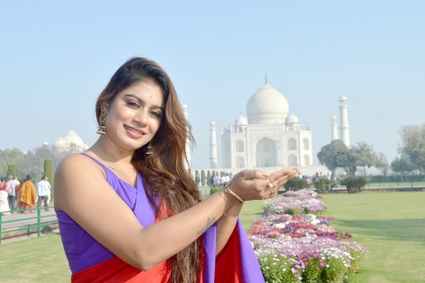 Delhi: Excursión privada de un día al Taj Mahal con opción de almuerzo y entradasCoche + Guía + Comida (Buffet)