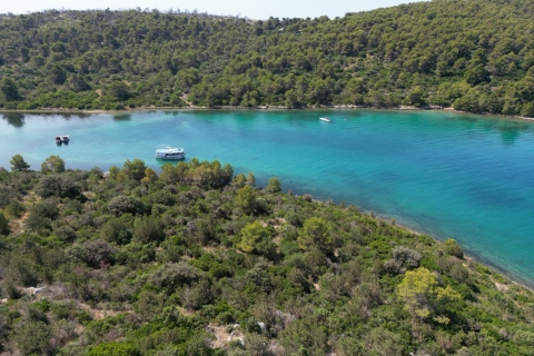 Split: boottocht door Blue Lagoon, Čiovo en Labadusa-strandSplit, Magic Blue Lagoon & Three Island-tour met speedboot