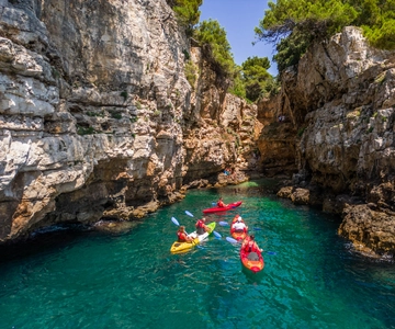 Pula: Kayak Adventure with Cave & Island Snorkeling