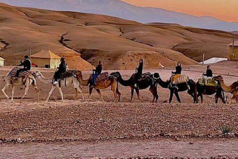 Marrakech: cena nel deserto di Agafay con musica e spettacolo di fuoco