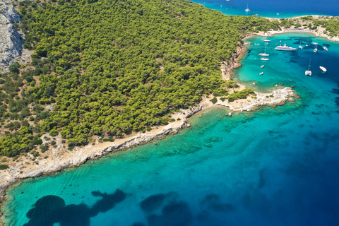 Athènes : Croisière à la nage avec déjeuner, vin et DJ live à bord