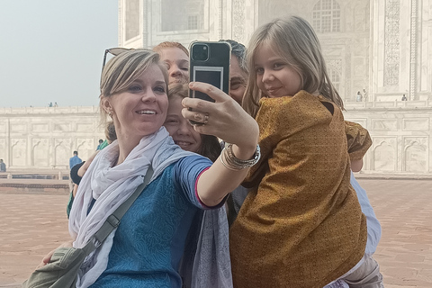 Delhi : Visite du Tajmahal en voiture, sans file d'attente, au lever du soleil