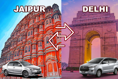 City transfer enkel väg mellan Delhi och Jaipur