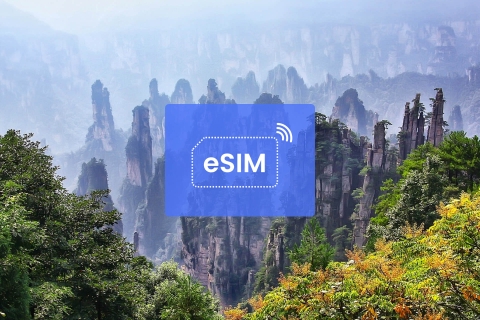 Zhangjiajie: Chiny (z VPN)/Azja Mobilna transmisja danych eSIM w roamingu20 GB/ 30 dni: 22 kraje azjatyckie