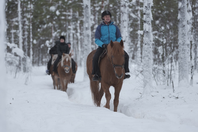 Steps on the snow – Nice trail ride in the pine forest