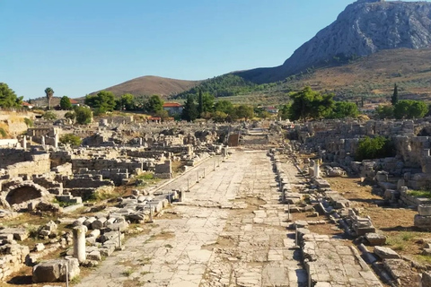 Från Aten: Privat Corinth Tour &amp; Panoramic med transfer