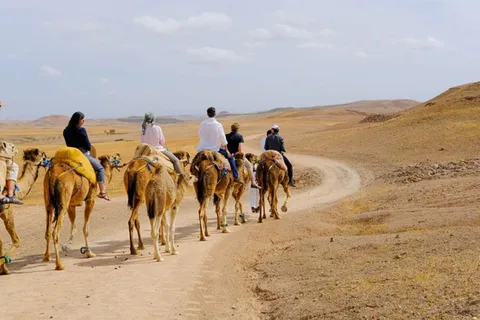 Excursión de un día por el desierto de Agafay y las montañas del Atlas con camellos