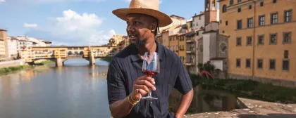 Florenz: Weinverkostung vor der Ponte Vecchio