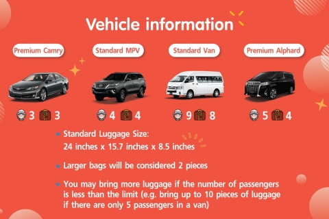 Location de voitures privées à Bangkok et dans les environs8 heures de service avec l'Alphard Premium