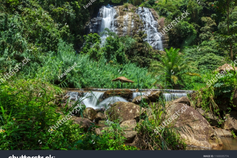 Kandy au lac Sembuwatta et à la chute d'eau Hunasfalls en Tuk TukLac Sembuwatta en Tuk Tuk {Conducteur - Danushka}