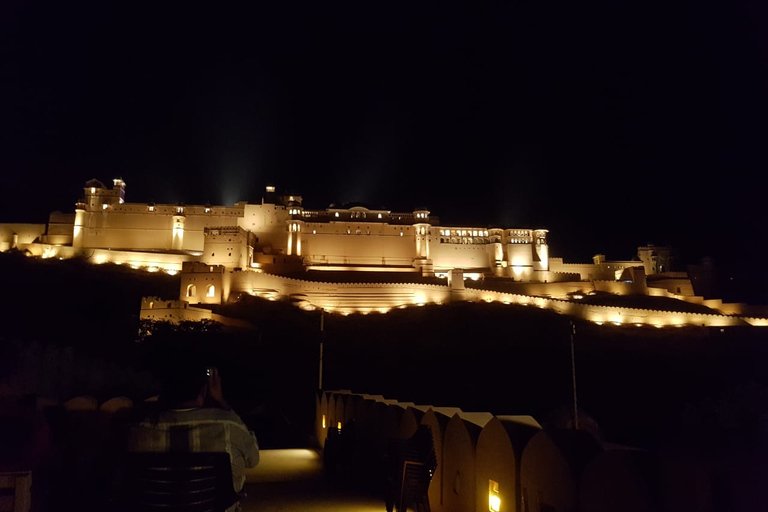 Jaipur: Excursión Privada Nocturna con Puesta de SolVisita nocturna privada a Jaipur