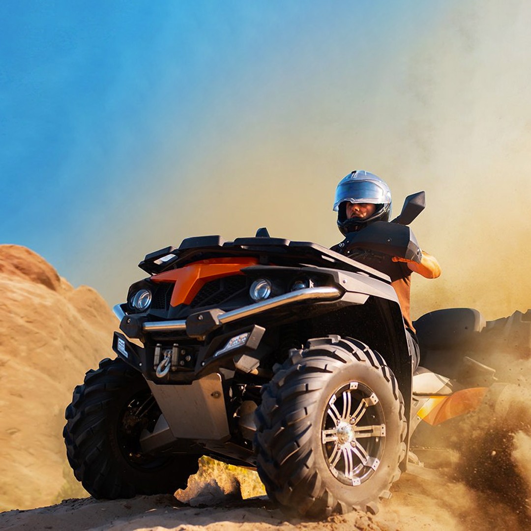 Au départ de Marrakech : Coucher de soleil dans le désert d'Agafay, randonnée en quad et dîner - quad